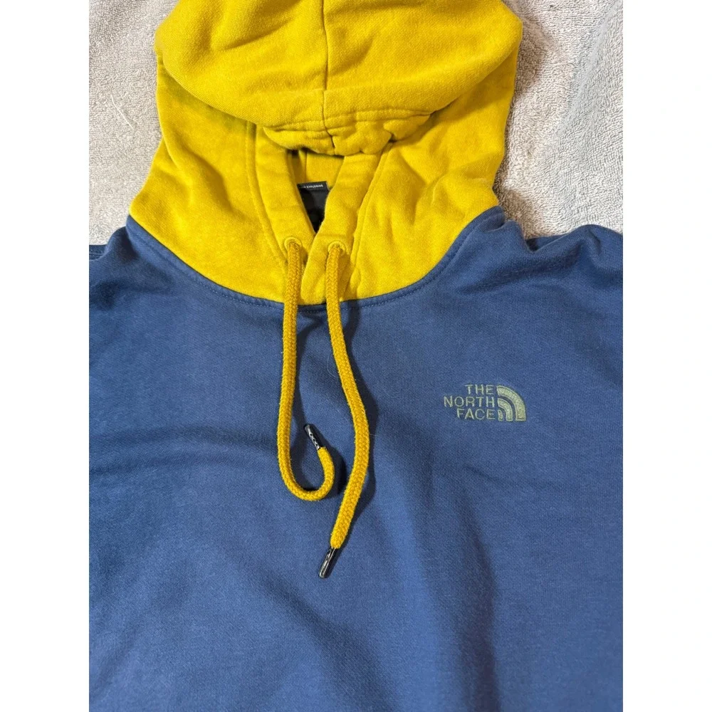 The North Face‎ Colorblock Hoodie Pullover Men Small Yellow Green Blue Cotton